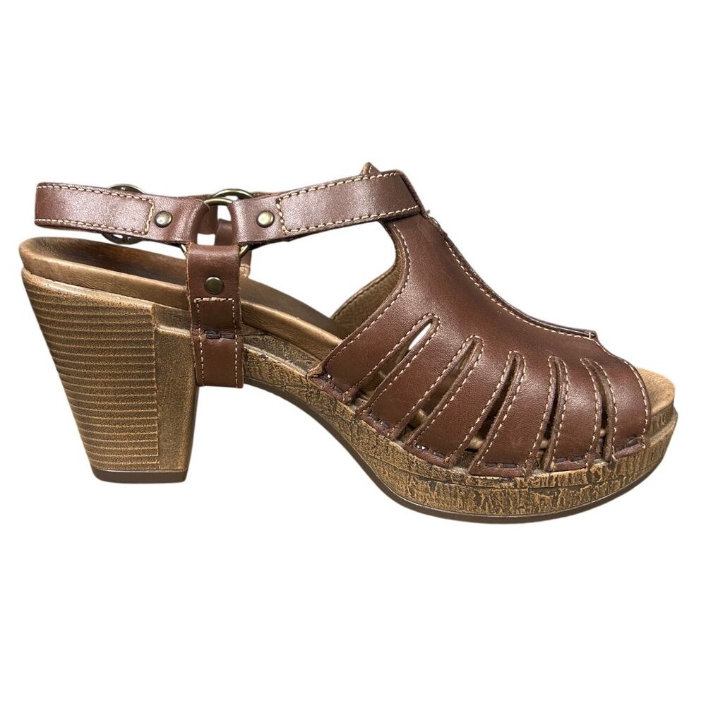 Dansko Randy Women’s Brown Leather Strappy Clog Sandals Size 38 US 7.5/8 - Picture 4 of 11